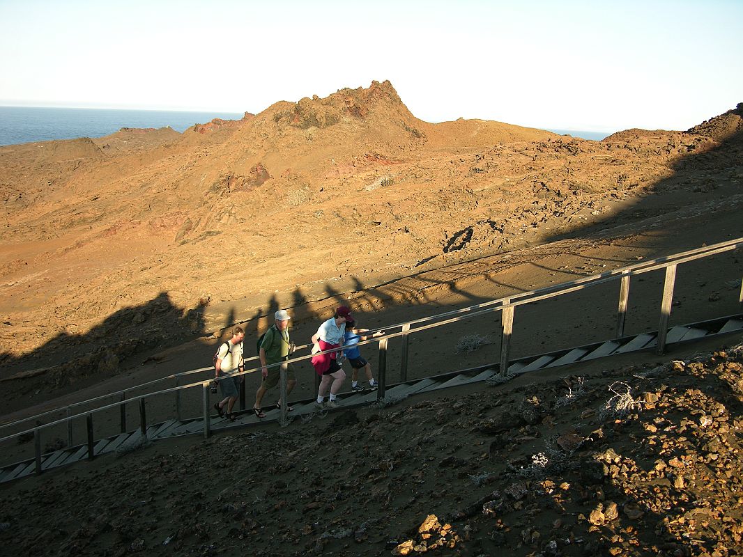 Galapagos 6-2-16 Bartolome Climbing The Stairs Of The Spatter Cone